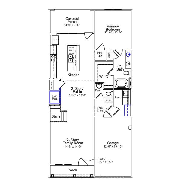 2D floor plan layout of this home in Grand Park, Leland, NC (Image 3).