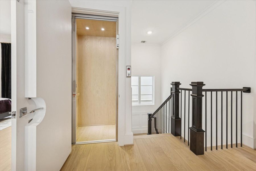 Elevator which services all 4 floors Elevator which services all 4 floors