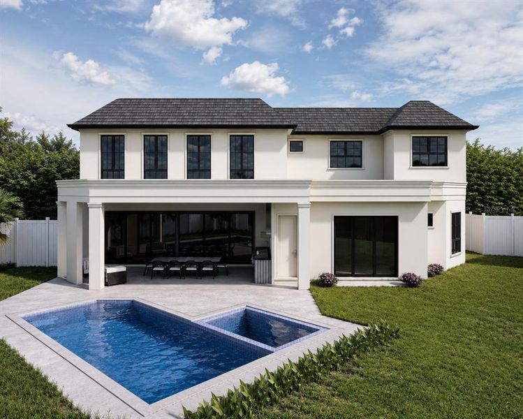 Front exterior of a new home in , Orlando, FL, highlighting curb appeal (Image 16). Front exterior of a new home in , Orlando, FL, highlighting curb appeal (Image 16).