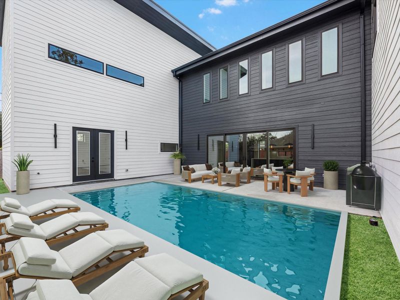Exterior details and patio area of a home in , Houston (Image 3).