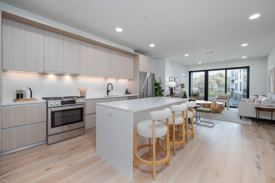 Furnished interior view inside a new home in One Oak, Austin (Image 17).