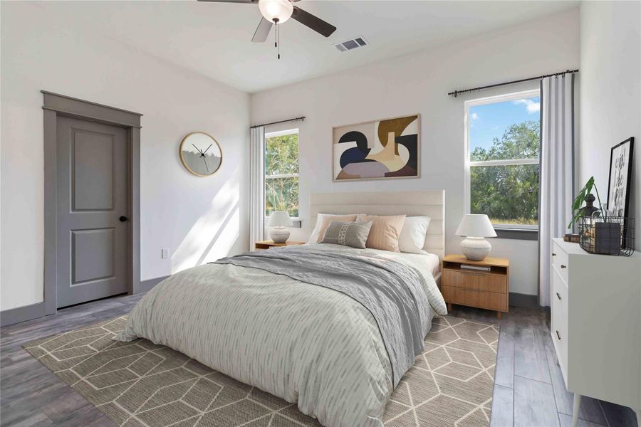 Primary bedroom with virtual staging