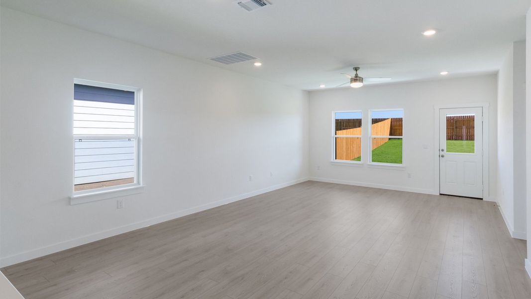 Representative unfurnished interior of a home built from the The Kendall by D.R. Horton in Trails at Wildhorse, Austin (Image 8). Representative unfurnished interior of a home built from the The Kendall by D.R. Horton in Trails at Wildhorse, Austin (Image 8).