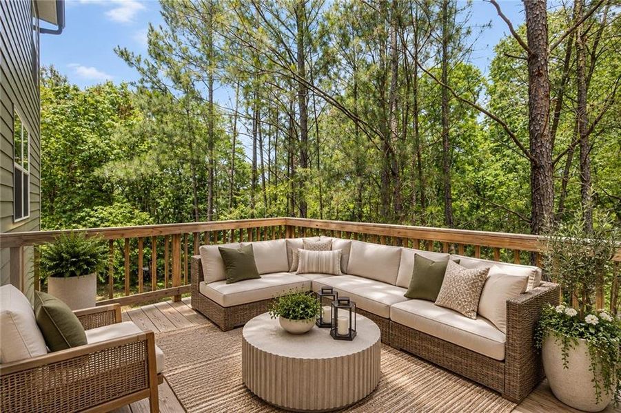 Exterior details and patio area of a home in The Villages at Oakshire, Atlanta (Image 3).