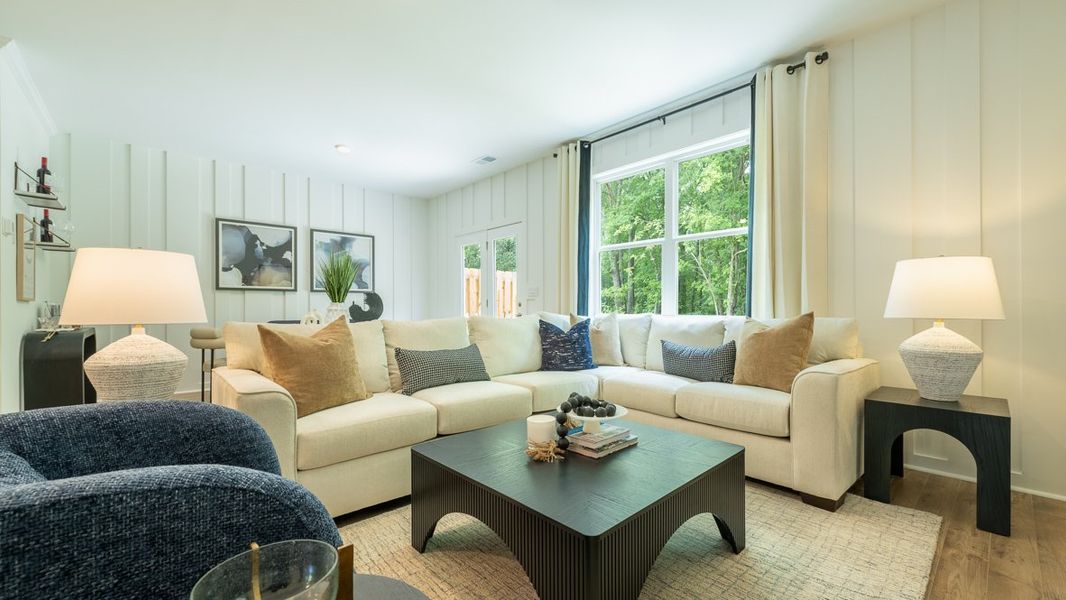 Representative furnished interior of a home built from the Stratford by D.R. Horton in Barrett Cove, Marietta (Image 8).