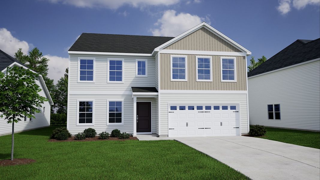 Representative exterior photo of a completed home built from the Wilkinson - Genesis Value Collection by Mungo Homes in Stapleton, Clemmons, NC (Image 1).