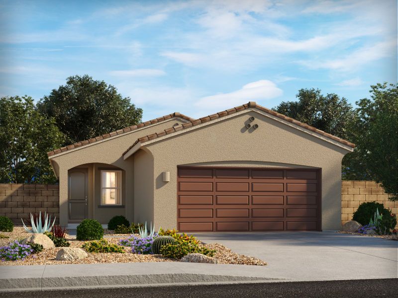 Representative exterior photo of a completed home built from the Cabo by Meritage Homes in Las Patrias at Star Valley II, Tucson, AZ (Image 12).