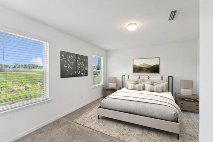 Representative furnished interior of a home built from the Lucas TH by True Homes in Hoover Townhomes, Charlotte (Image 9).