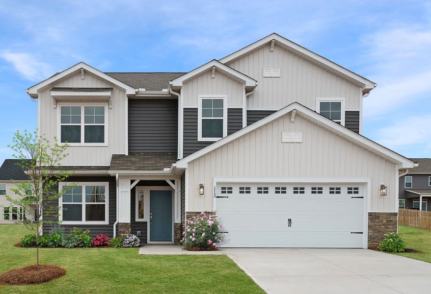 Representative exterior photo of a completed home built from the The McKee Manor by Cothran Homes in Holly Ridge, Greenville, SC (Image 26). Representative exterior photo of a completed home built from the The McKee Manor by Cothran Homes in Holly Ridge, Greenville, SC (Image 26).