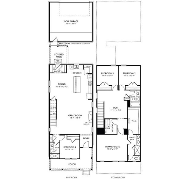 2D floor plan layout of this home in Poplar Farms, Franklin, TN (Image 2).