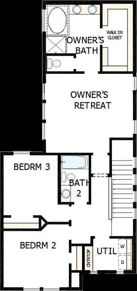 2D floor plan layout of this home in Revel Crossing at Wolf Ranch – The Outlook Collection, Colorado Springs, CO (Image 4).