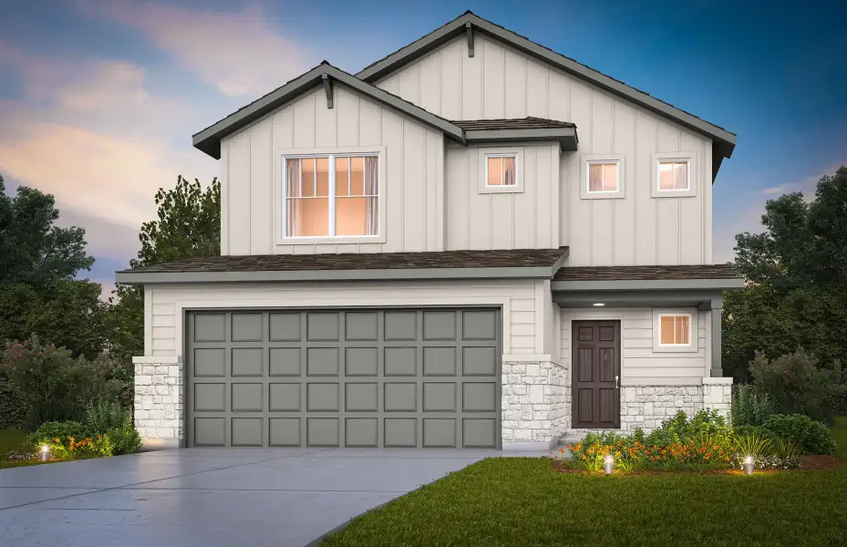 Front exterior of a new home in Davis Ranch, San Antonio, TX, highlighting curb appeal (Image 1). Front exterior of a new home in Davis Ranch, San Antonio, TX, highlighting curb appeal (Image 1).