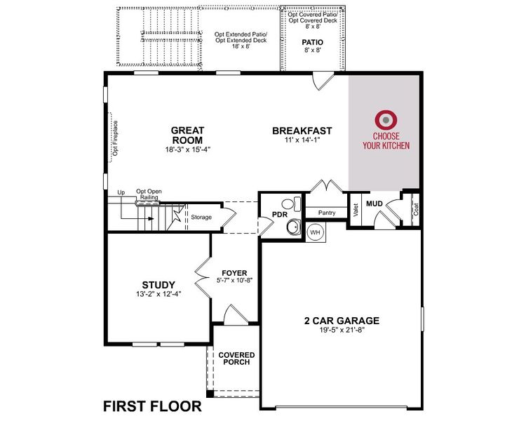 2D floor plan layout for the Fulton Ii by Beazer Homes in Easton Walk, Lawrenceville, GA (Image 3).