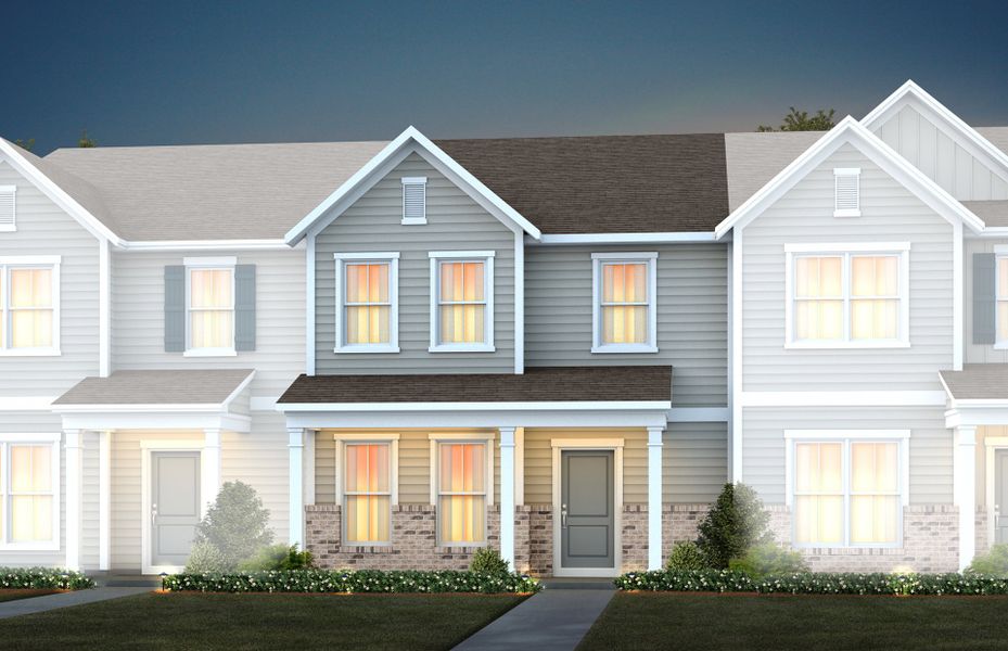 Front exterior of a new home in Exchange at 401, Raleigh, NC, highlighting curb appeal (Image 18).