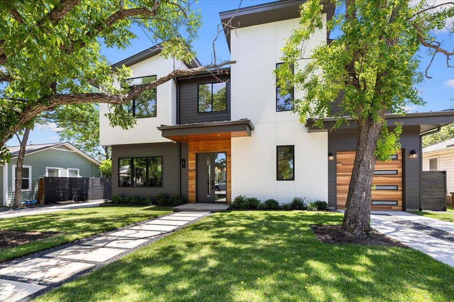 Front exterior of a new home in , Austin, TX, highlighting curb appeal (Image 2). Front exterior of a new home in , Austin, TX, highlighting curb appeal (Image 2).