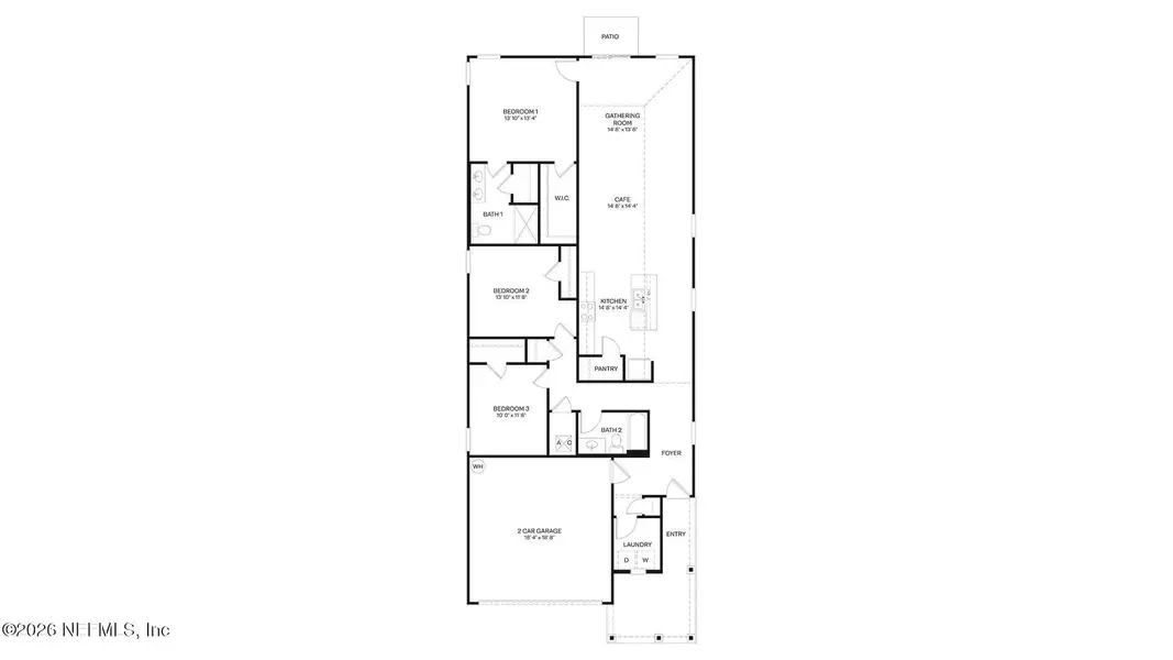 2D floor plan layout of this home in Liberty Cove, Yulee, FL (Image 2). 2D floor plan layout of this home in Liberty Cove, Yulee, FL (Image 2).