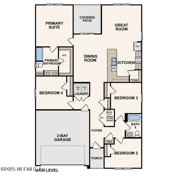 2D floor plan layout of this home in Palm Coast Signature, Palm Coast, FL (Image 2). 2D floor plan layout of this home in Palm Coast Signature, Palm Coast, FL (Image 2).
