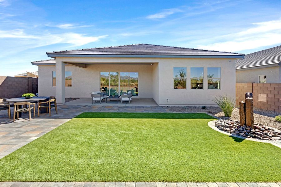 Representative exterior details of a home built from the Hibiscus by Mattamy Homes in Tavira at Twin Peaks, Oro Valley (Image 25).