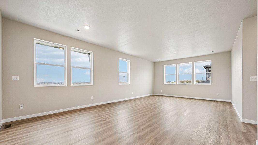 Furnished interior view inside a new home in Windler Townhomes, Aurora (Image 7). Furnished interior view inside a new home in Windler Townhomes, Aurora (Image 7).