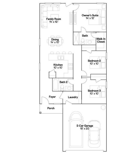 2D floor plan layout of this home in Synova, Crosby, TX (Image 2).