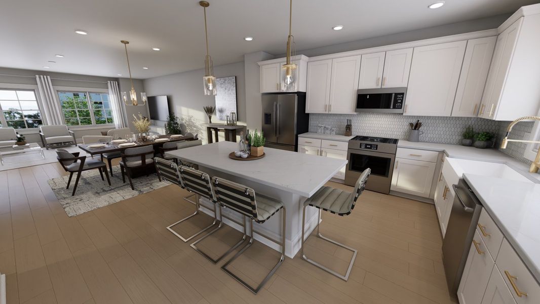 Representative exterior photo of a completed home built from the Atlas - Midtown Collection by Baker Residential in Atwater Station - Midtown Collection, Fuquay Varina, NC (Image 1).