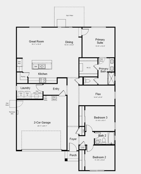2D floor plan layout for the Fairway by Taylor Morrison in Artisan at Asante Vista Collection, Surprise, AZ (Image 4).