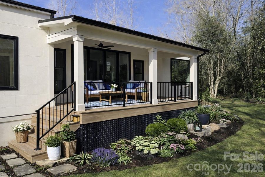 Exterior details and patio area of a home in , Hickory (Image 4).