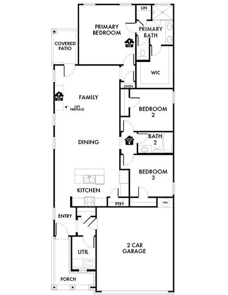2D floor plan layout for the Fig by Impression Homes in Keeneland, Aubrey, TX (Image 3).