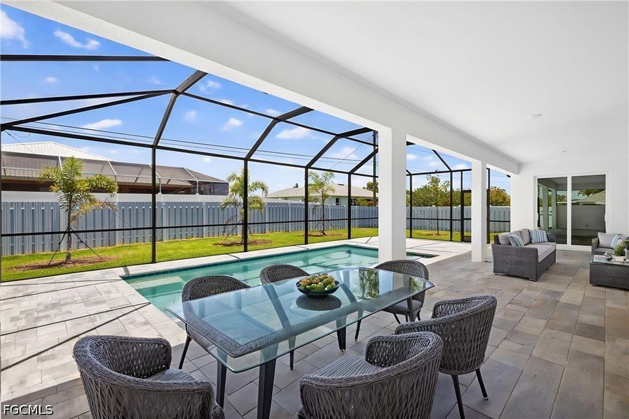 Exterior details and patio area of a home in Cape Coral, Cape Coral (Image 3).