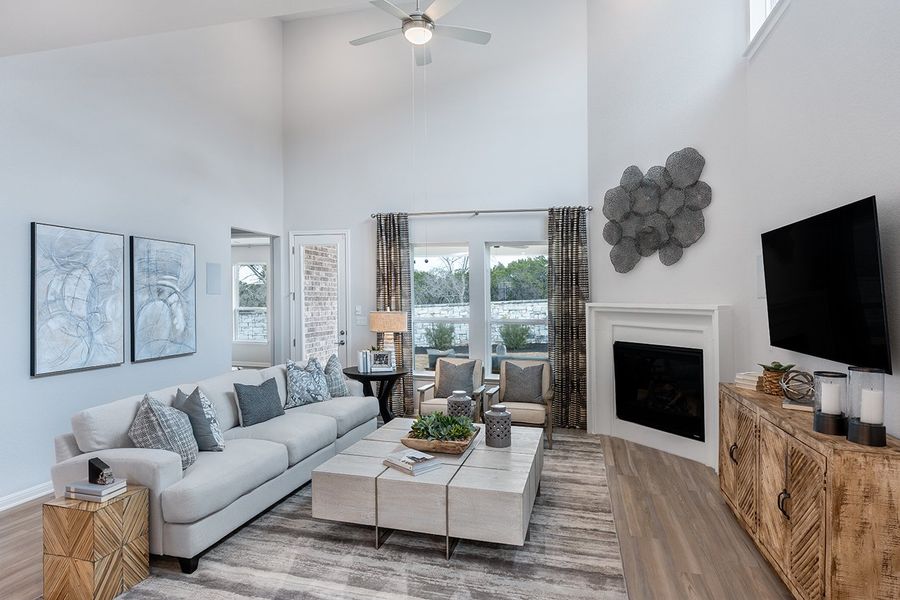 Representative furnished interior of a home built from the Bordeaux by Taylor Morrison in Travisso, Leander (Image 6).