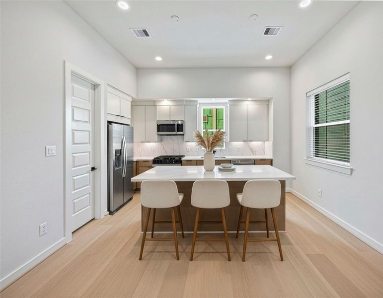 Furnished interior view inside a new home in Shepherd Heights, Houston (Image 14). Furnished interior view inside a new home in Shepherd Heights, Houston (Image 14).