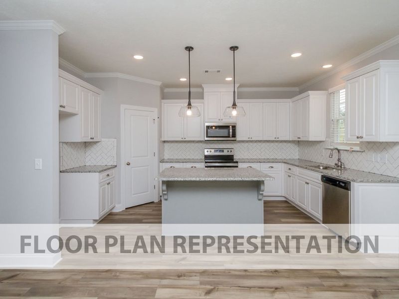 Cafe to Kitchen Floorplan Representation Photo | The Fairport II Plan