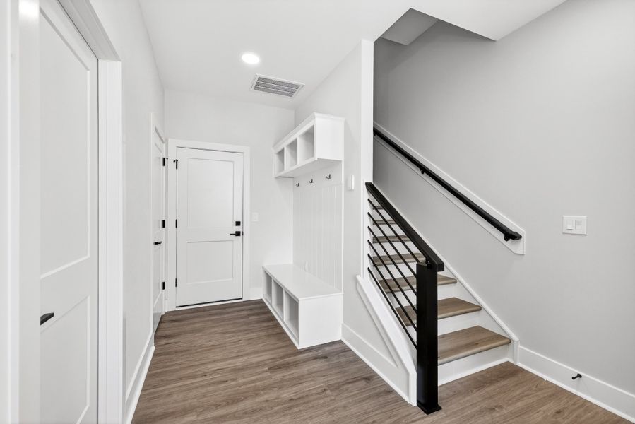 Representative furnished interior of a home built from the Atlas Interior Unit by Baker Residential in Atwater Station - Midtown Collection, Fuquay Varina (Image 12).