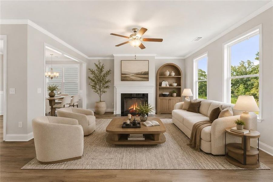 Furnished interior view inside a new home in Clark Farms, Flowery Branch (Image 6).