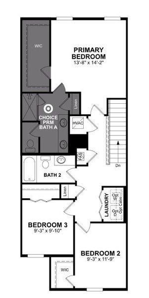 2D floor plan layout of this home in Towns at Greenleaf, Oviedo, FL (Image 3).