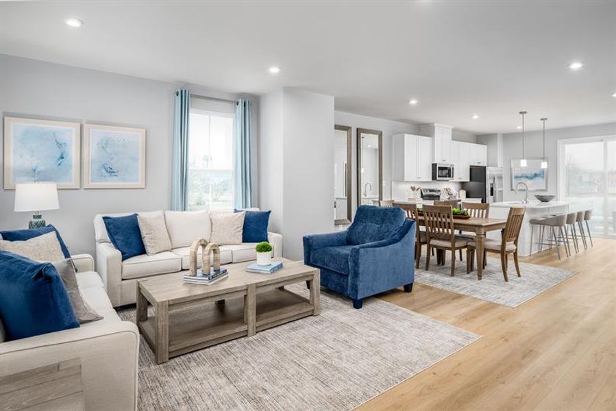 Representative furnished interior of a home built from the Mayer by Ryan Homes in Stowe Branch Townhomes, Charlotte (Image 10).