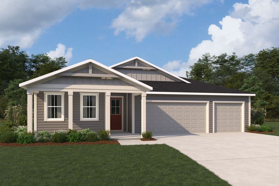 Representative exterior photo of a completed home built from the Careen by Mattamy Homes in RiverTown - Forest, St. Johns, FL (Image 4). Representative exterior photo of a completed home built from the Careen by Mattamy Homes in RiverTown - Forest, St. Johns, FL (Image 4).