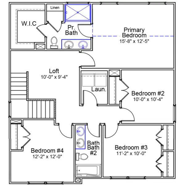 2D floor plan layout of this home in Six Oaks, Summerville, SC (Image 4).