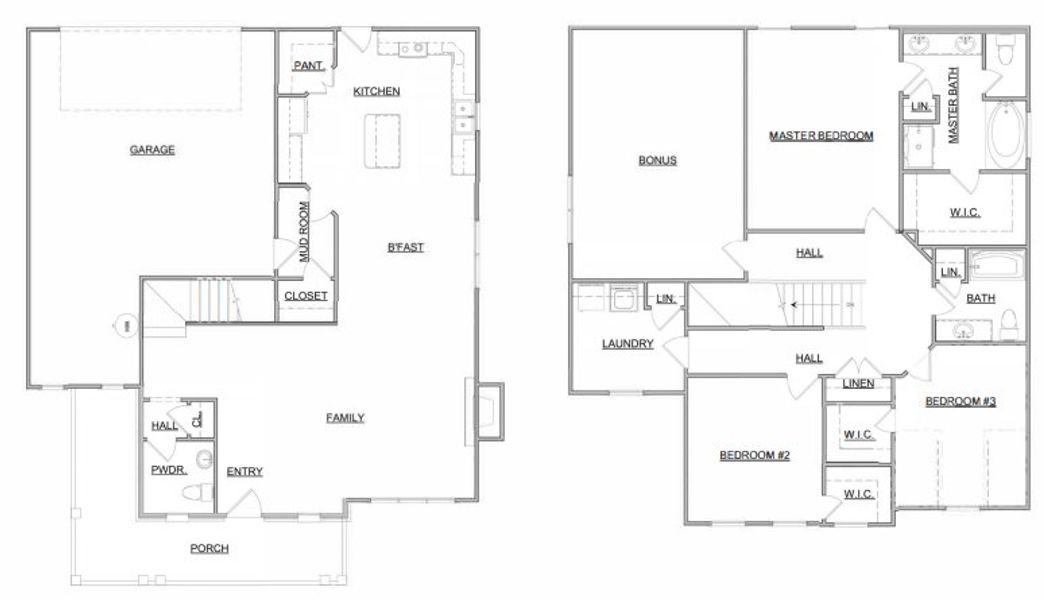 2D floor plan layout for the The Wyndham by Smithbilt Homes in The Preserve, Oak Ridge, TN (Image 3).
