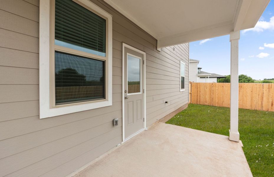 Exterior details and patio area of a home in Sonterra, Jarrell (Image 25). Exterior details and patio area of a home in Sonterra, Jarrell (Image 25).