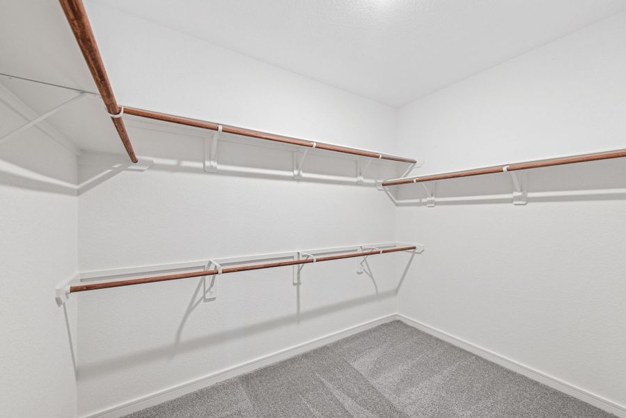Walk-in closet in the primary suite