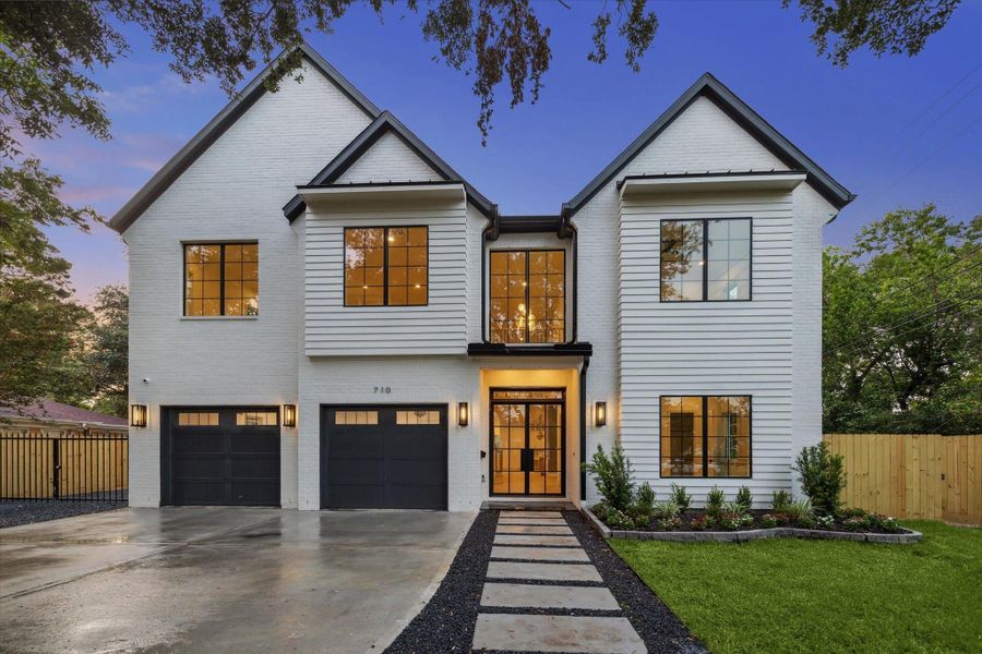 Front exterior of a new home in , Houston, TX, highlighting curb appeal (Image 28). Front exterior of a new home in , Houston, TX, highlighting curb appeal (Image 28).