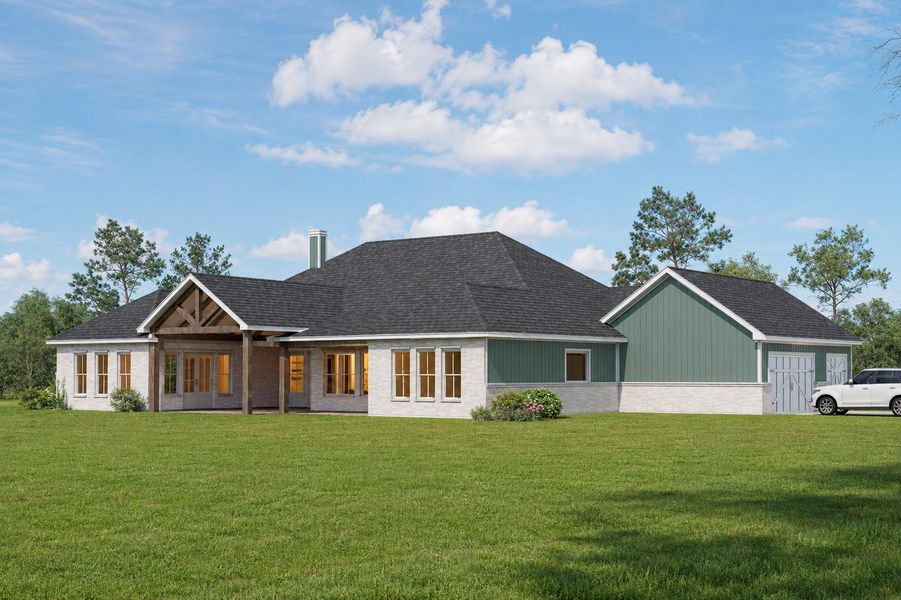 Rendering of the rear of the home.