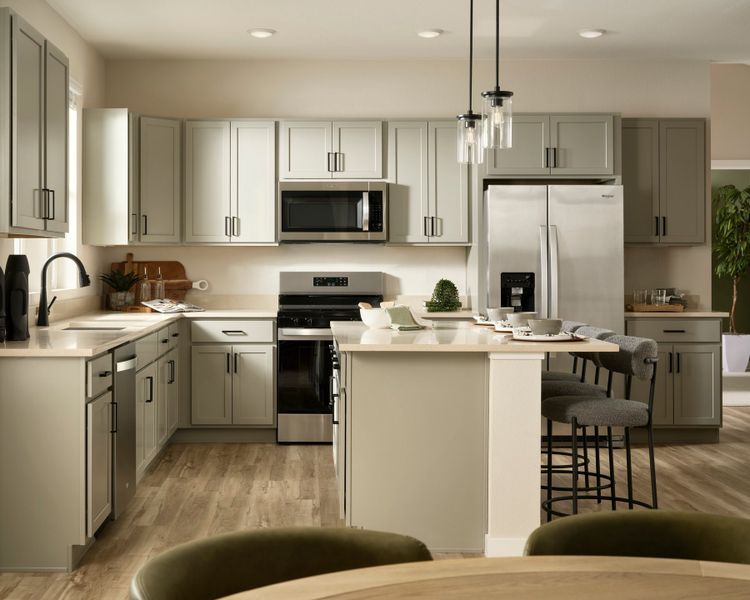 Representative furnished interior of a home built from the Tealight Six by Brookfield Residential in Barefoot, Firestone (Image 4).