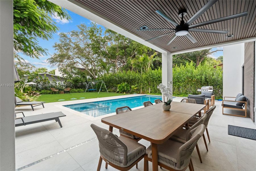 Exterior details and patio area of a home in , Miami (Image 3). Exterior details and patio area of a home in , Miami (Image 3).