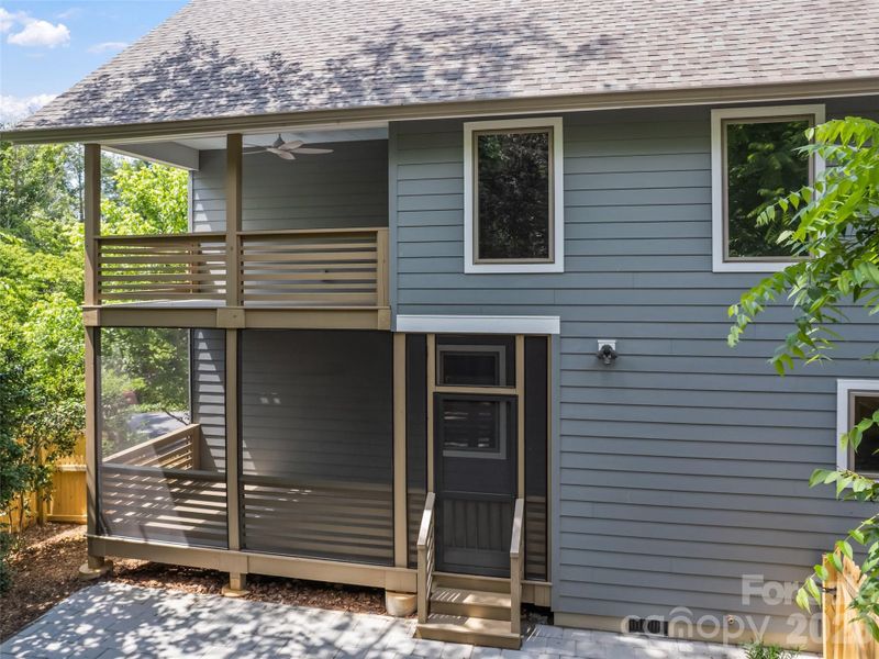 Exterior details and patio area of a home in , Asheville (Image 30).