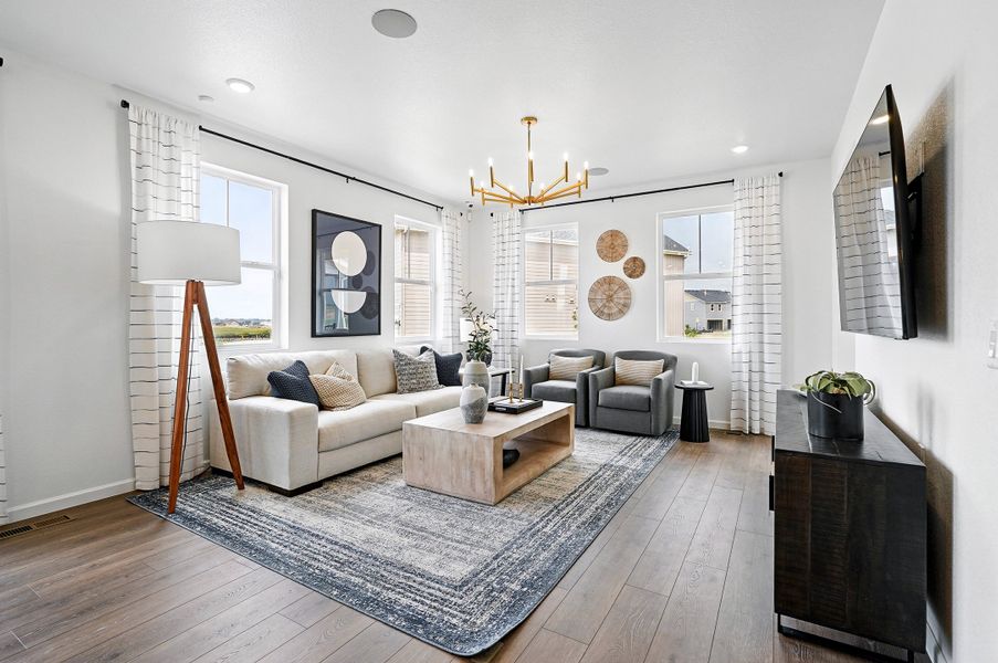 Representative furnished interior of a home built from the Aurora by Taylor Morrison in Parterre Horizon Collection, Thornton (Image 10).
