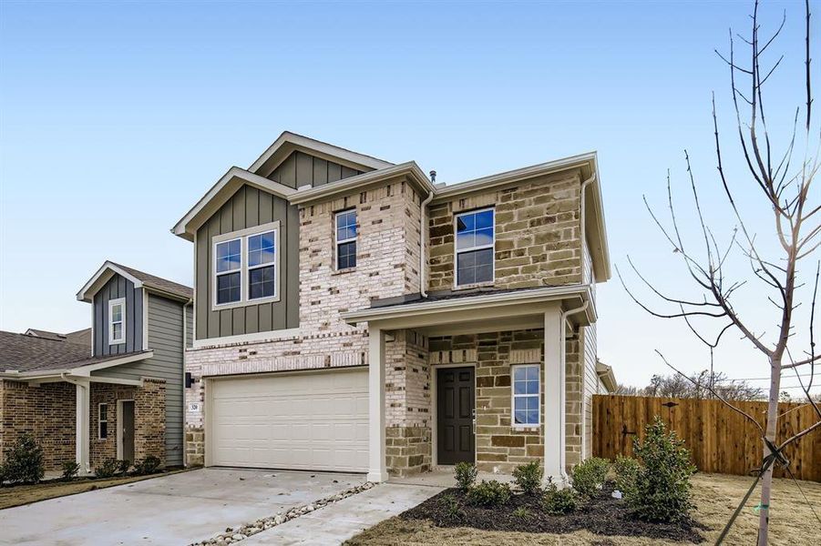 Front exterior of a new home in Ambergrove, Royse City, TX, highlighting curb appeal (Image 18).