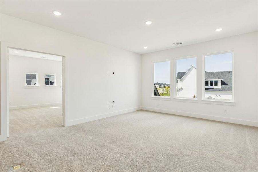 Take the party upstairs to this fantastic entertainment zone featuring a spacious light filled game room paired with oversized media room!