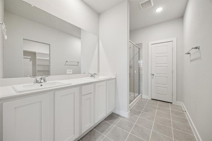 Primary Bathroom in the Haylee home plan by Trophy Signature Homes - REPRESENTATIVE PHOTO